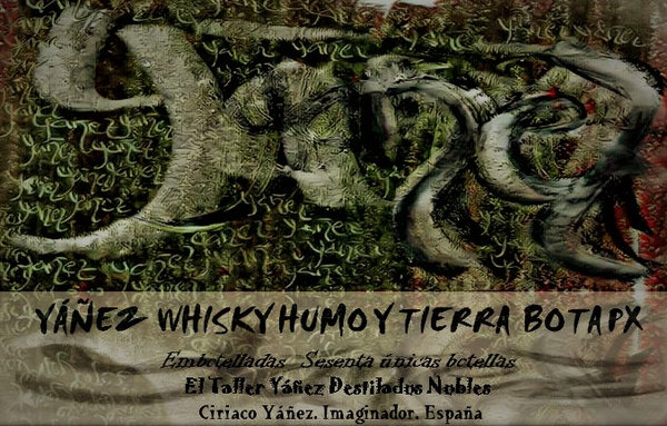 whisky Yáñez whisky humo y tierra bota PX decantador