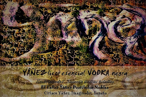vodka Yáñez licor esencial vodka negra decantador